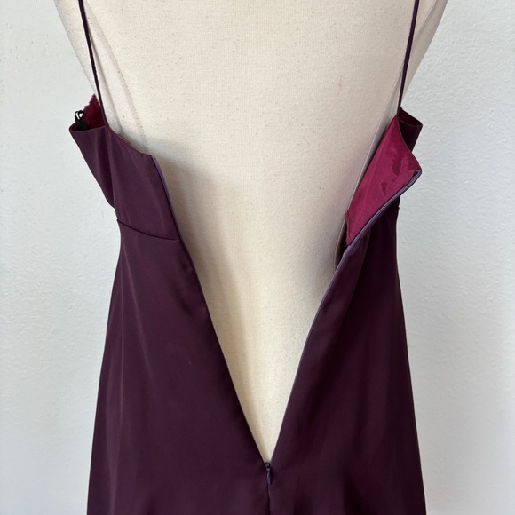 Vintage 90s Dark Purple Metallic Babydoll Sleeveless Cocktail Dress - Picture 12 of 13